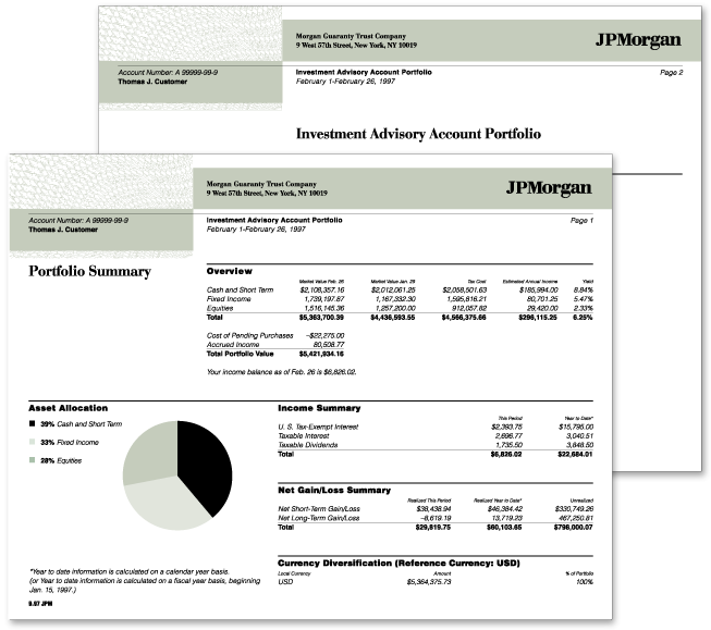 JP Morgan portfolio forms